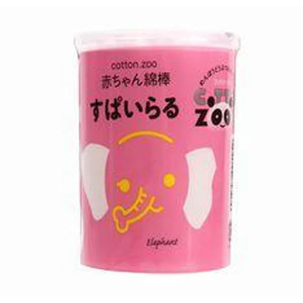 Cotton Zoo, Pink Elephant - Spiral Swabs, 160 ct