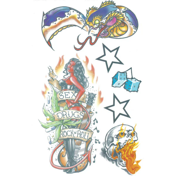 Temporary Tattoo Transfers, Rock Star - Image 2